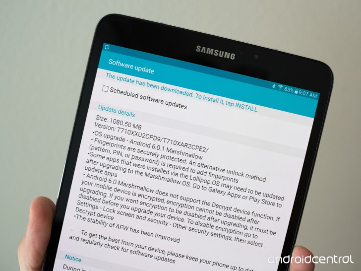 Marshmallow update for the Galaxy Tab S2 makes it to the US