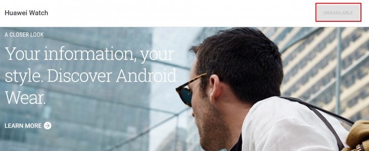 Huawei Watch no longer available from Google Store