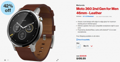 Second-gen Motorola Moto 360 drops to under $200 in US